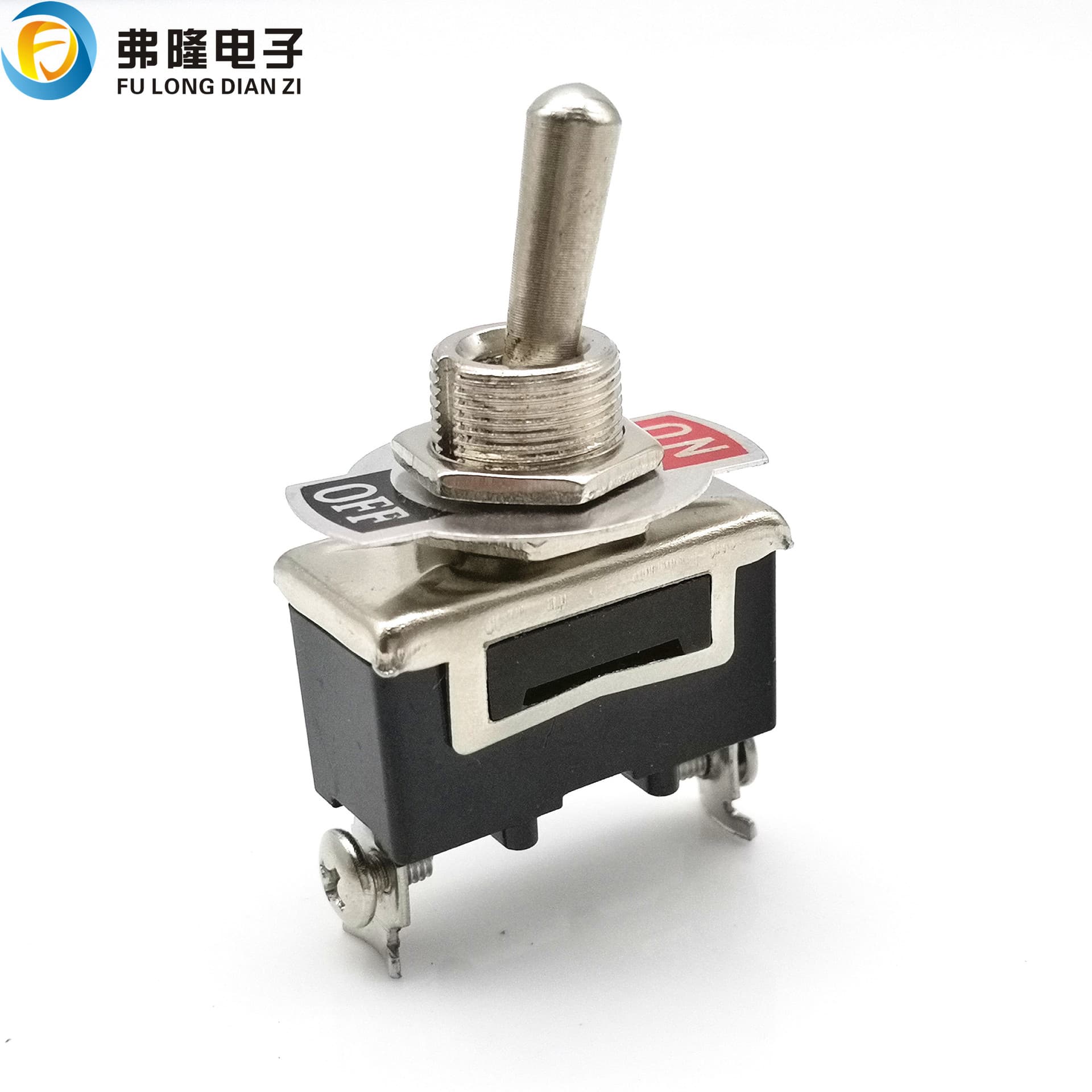 Factory direct sales of 12mm toggle switch, 1021 rocker switch, two-pin, two-position screw-type pins, black and orange.
