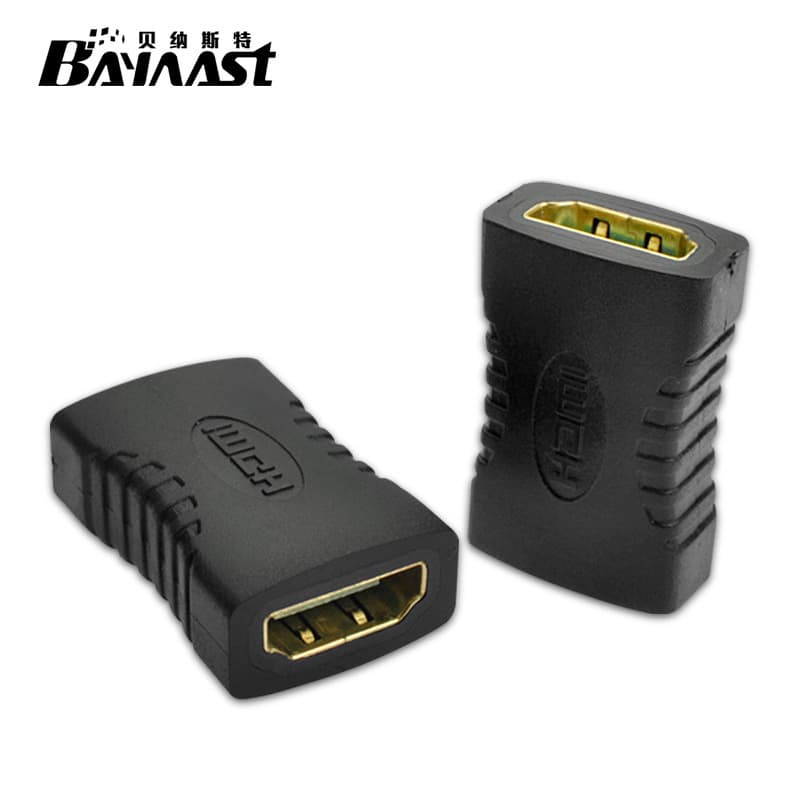 Black HDMI Female to Female Straight Through Adapter Connector HDMI Extension Cable 1.4 Version