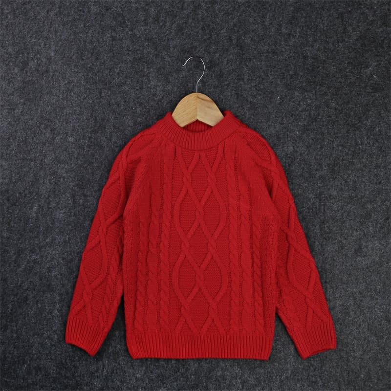 New sweater thick fleece knitted pullover wholesale cross-border solid color turtleneck baby pullover children's sweater