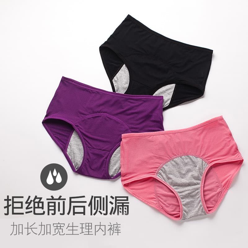 Cross-border Best-selling Period Panties Plus Size 10 Mesh Breathable Leak-proof Menstrual Panties for Before and After Period