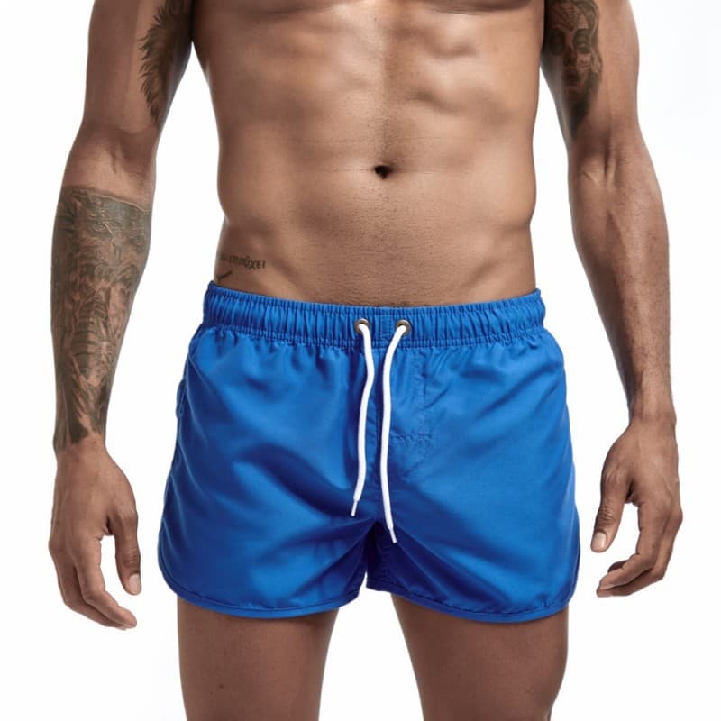 Men's Beach Shorts Quick Dry Polyester Sports Fashion Three-quarter Length Casual Pure Color Summer Four Seasons Beach Pants