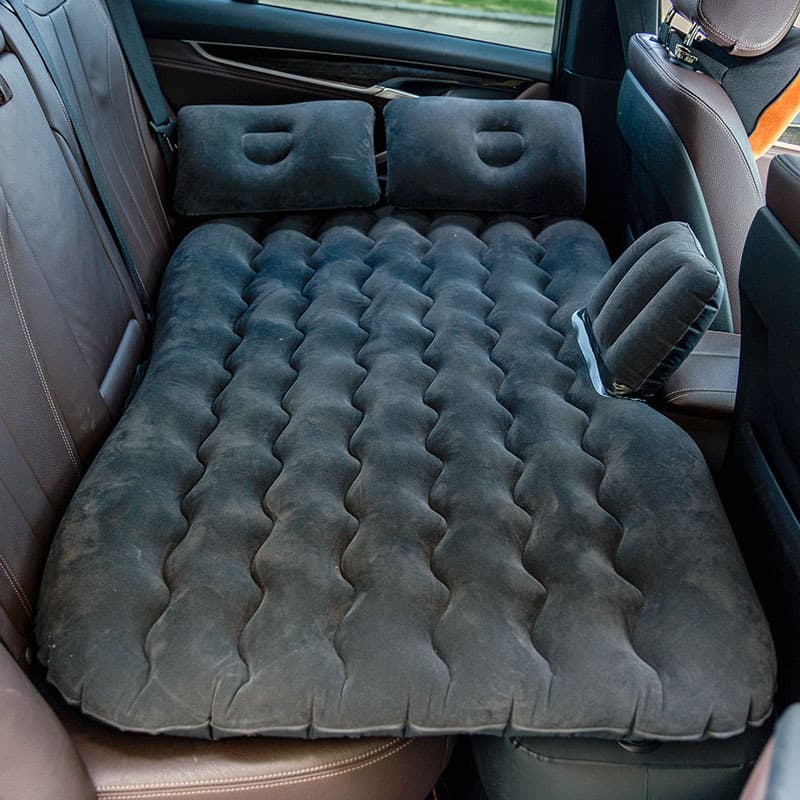 Car Travel Inflatable Bed Vehicle Mounted Split Rear Seat Air Mattress Plush Wave Pattern Car Bed For Long Journeys