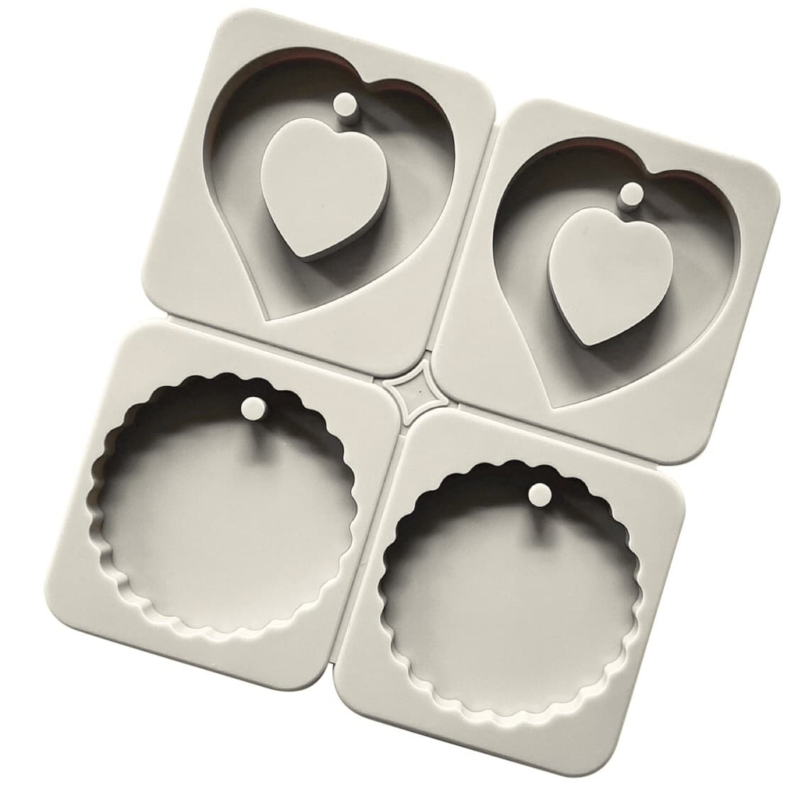 Wax Mold 4-Heart Heart Ring Round DIY Silicone Mold Aromatherapy Plaster Soap Mold Peelable
