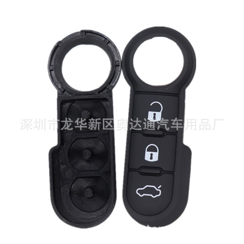 New Shell for Fiat Folding Remote Key Replacement Case Fiat 500 Key Shell White Button Leather