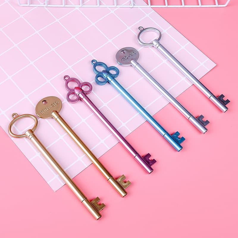 Creative Vintage Key Shaped Stationery Metal Pen Student Supplies Signature Water Pen Neutral Office Culture