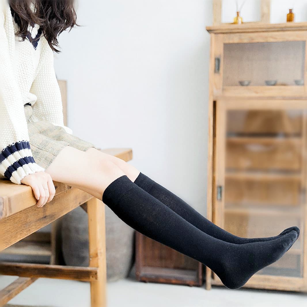 Japanese style calf socks, women's growth-promoting high-knee socks, sports baseball JK uniform socks, mid-calf Korean style black cotton socks.
