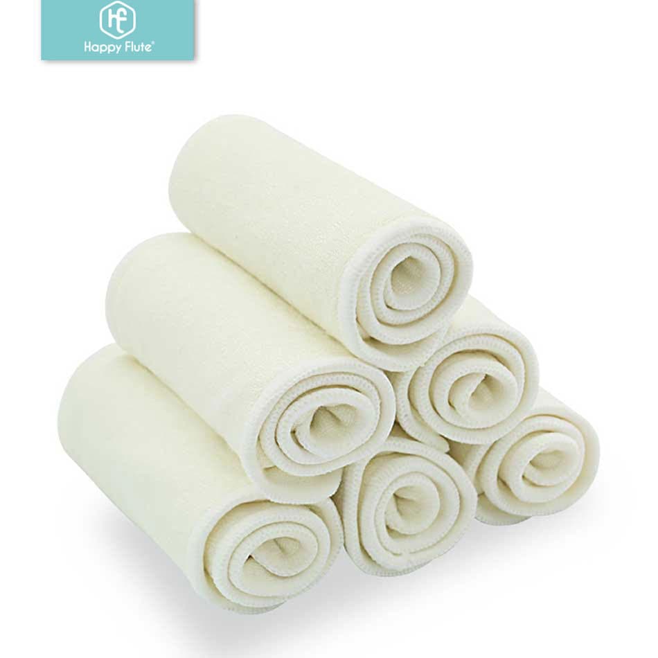 Happyflute 4-layer pure bamboo terry washable diapers, highly absorbent baby cloth diapers