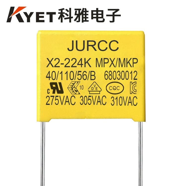 JURCC Safety Capacitor X2 224K 310V 0.22UF 275V Lead Spacing 10mm Anti-Interference X2 Capacitor