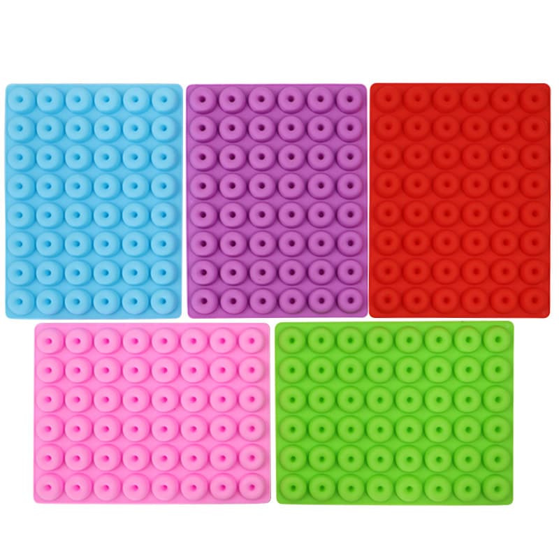 In Stock Wholesale 48-Cavity Mini Donut Chocolate Mold Food-Grade Silicone Wax Seal Stand Mold