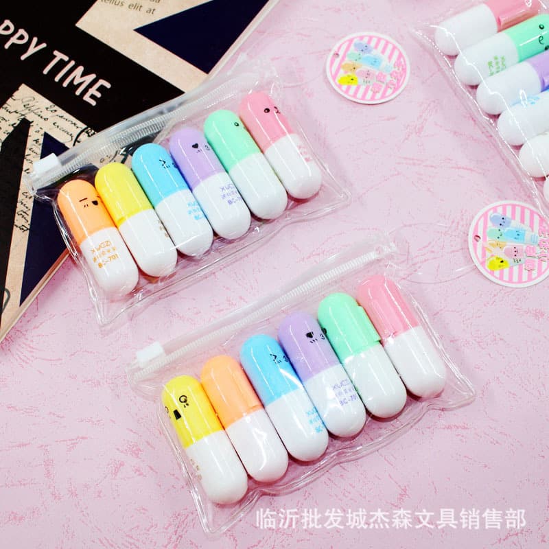 Office Culture Fluorescent Pen Highlighter Bright Colors Various Tips For Marking Underlining