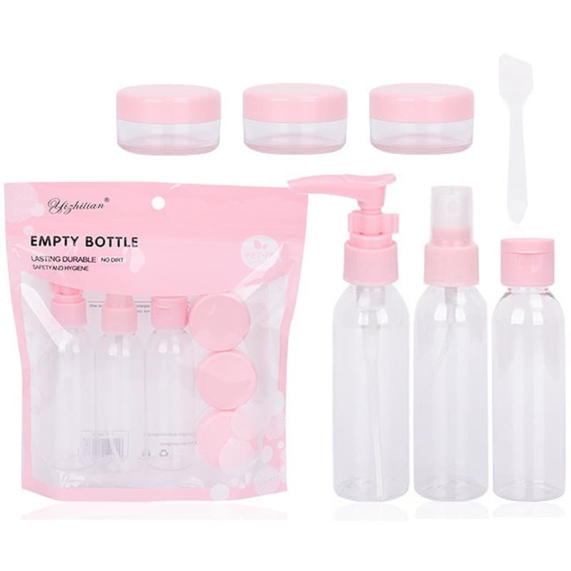 Spray bottle portable travel refill bottle 7-piece set cosmetic spray bottle hydrating fine mist small spray bottle duckbill lotion bottle
