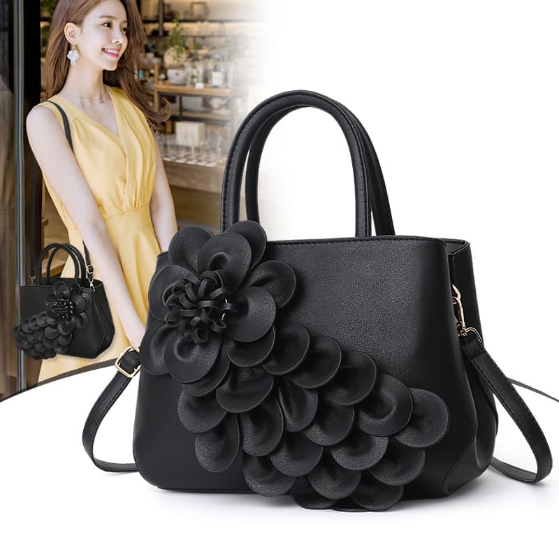 2026 New PU Leather Floral Handbag & Shoulder Bag, Large Capacity, Elegant Women's Handbag, Drop Shipping