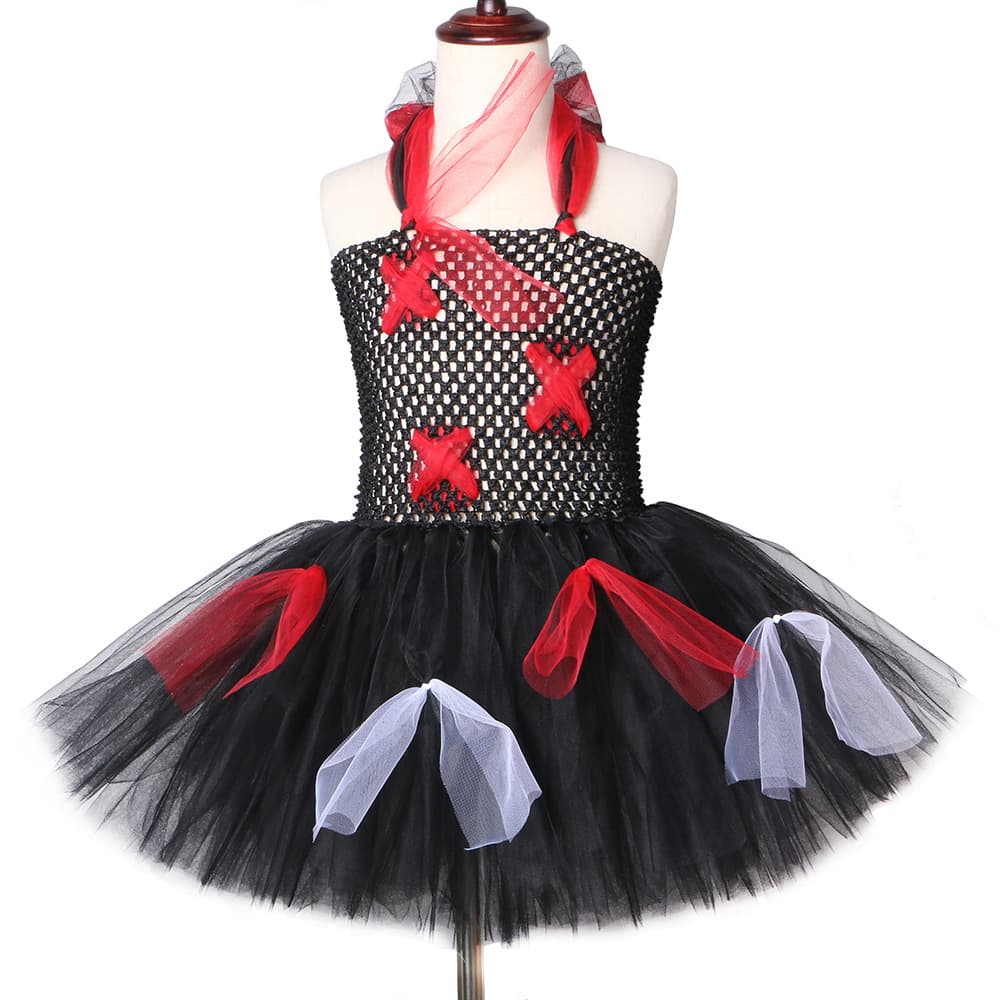 Halloween Vampire Zombie Costume Dress for Girls Mesh Tulle Princess Skirt Theme Outfit