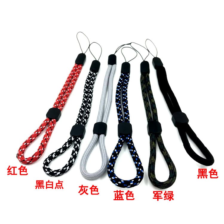 Adjustable phone lanyard thick rope short wrist lanyard walkie-talkie USB drive Bluetooth speaker anti-loss hanging cord.