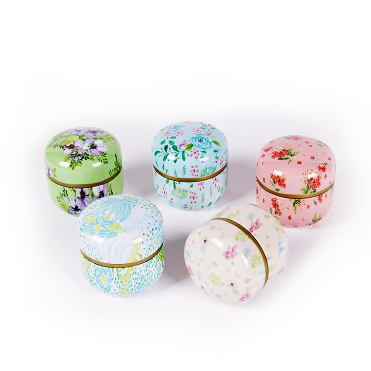Tea Tin Can Iron Box Japanese Style Scented Tea Small Tin Can Tinplate Storage Sealed Tea Packaging Box Sealed Tea Caddy