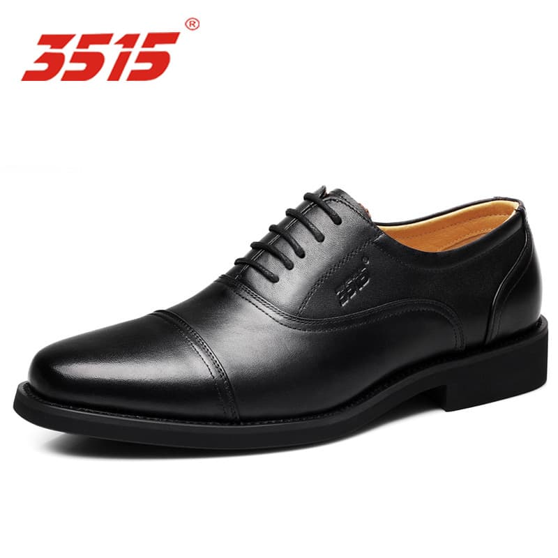 3515 Strong Work Men's Three-Joint Leather Dress Shoes Formal Genuine Leather Low-Cut Shoes CF15