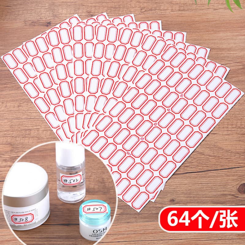 Red waterproof self-adhesive label paper, colorful blank handwritten label stickers for classification and pricing, small stickers