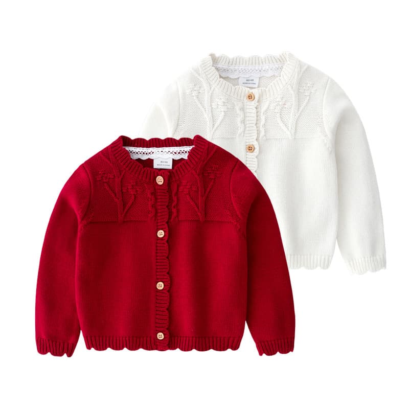 Baby Knitwear Autumn and Winter Girls' Knitted Cardigan Baby Clothes Versatile Stylish Knitted Sweater Jacket Wholesale