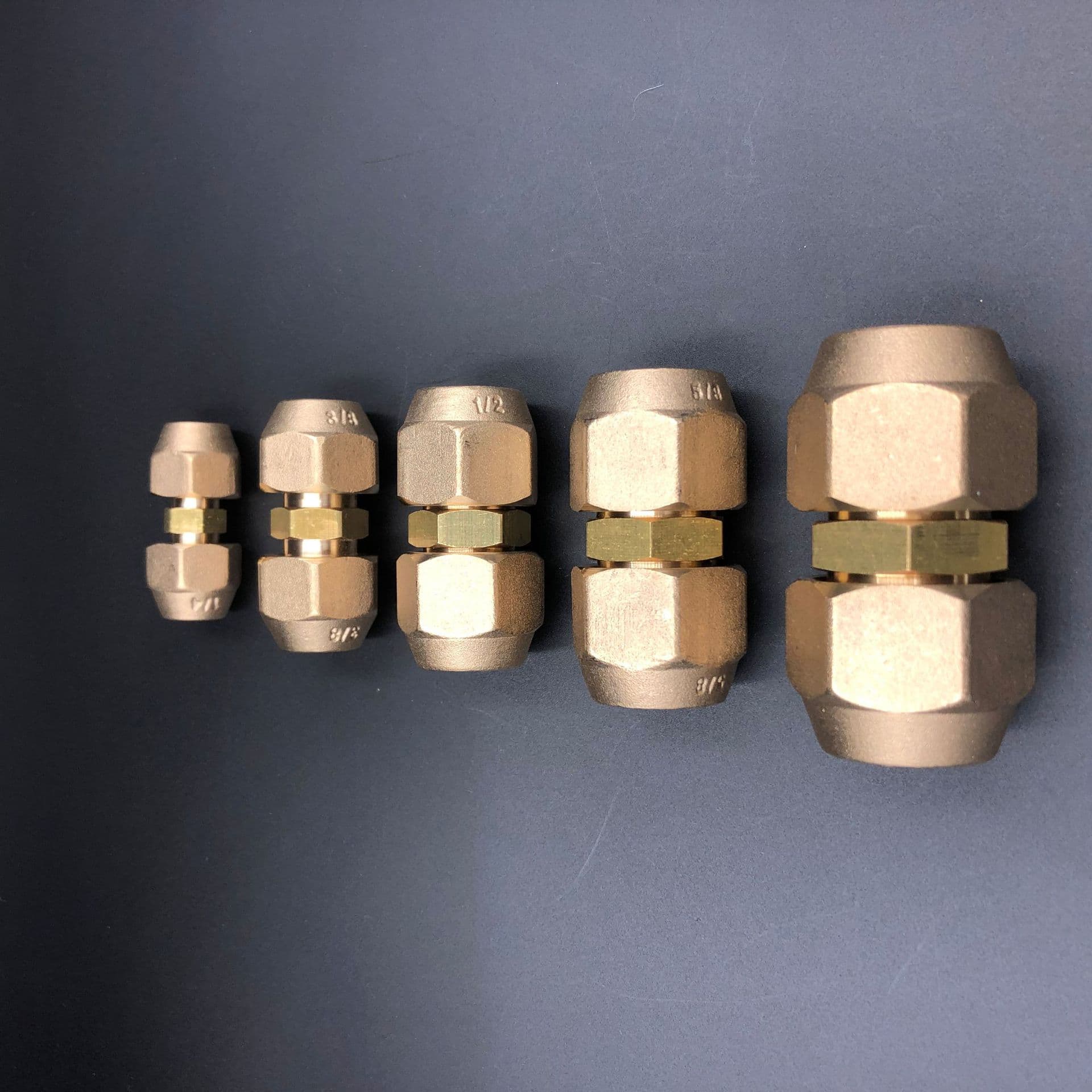 Supply Brass Union Fittings Double Joint Air Conditioning Copper Pipe Nipple Union with Nut, Extended Refrigeration Parts