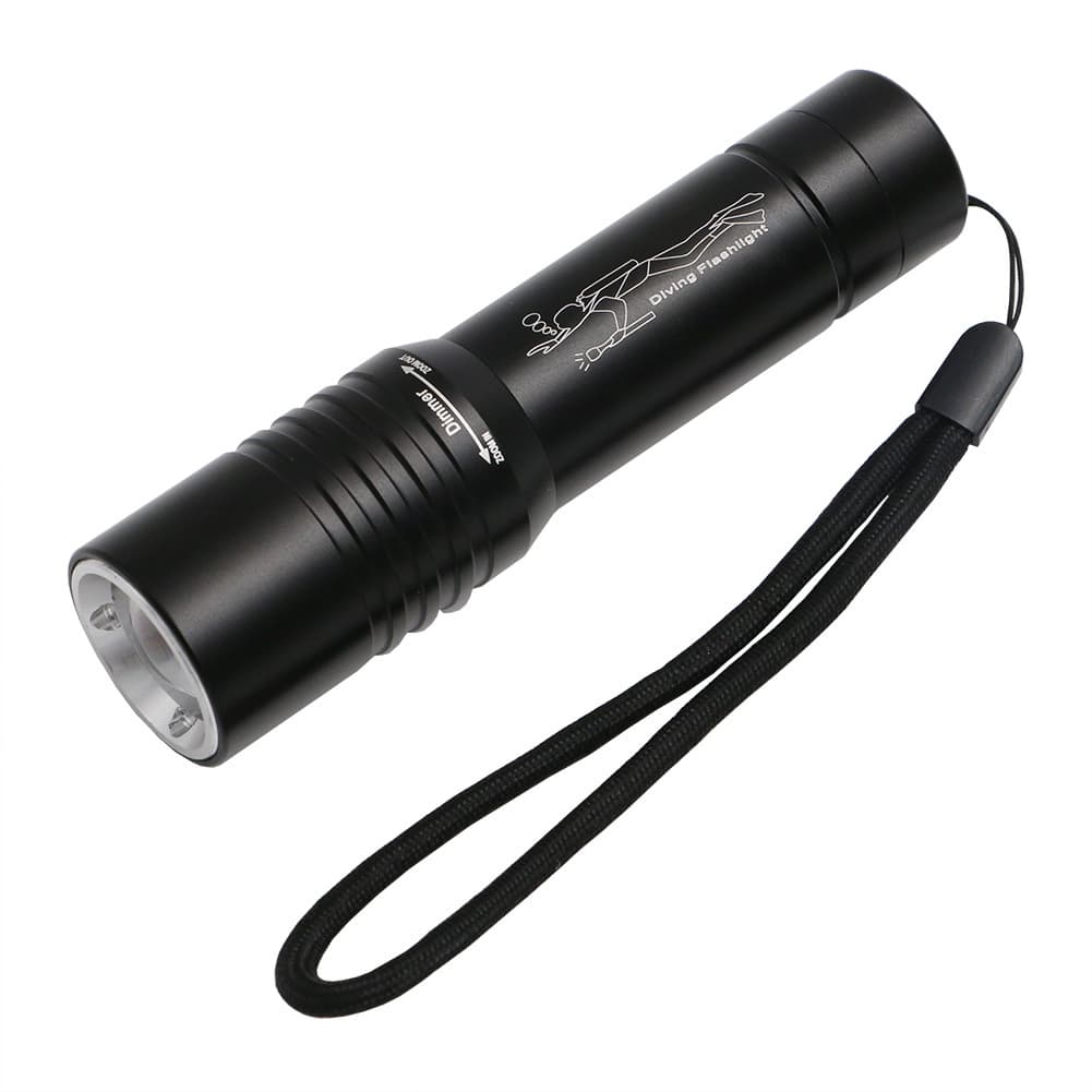Outdoor lighting underwater waterproof professional diving light LED aluminum alloy telescopic focus T6 diving flashlight strong light