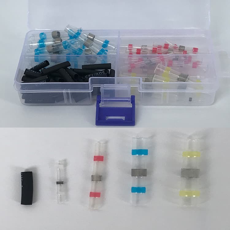 100PCS Boxed Solder Rings - Solder Ring and Heat Shrink Combination, Heat Shrink Terminals for Waterproof Connectors, Foreign Trade and Cross-Border E-commerce