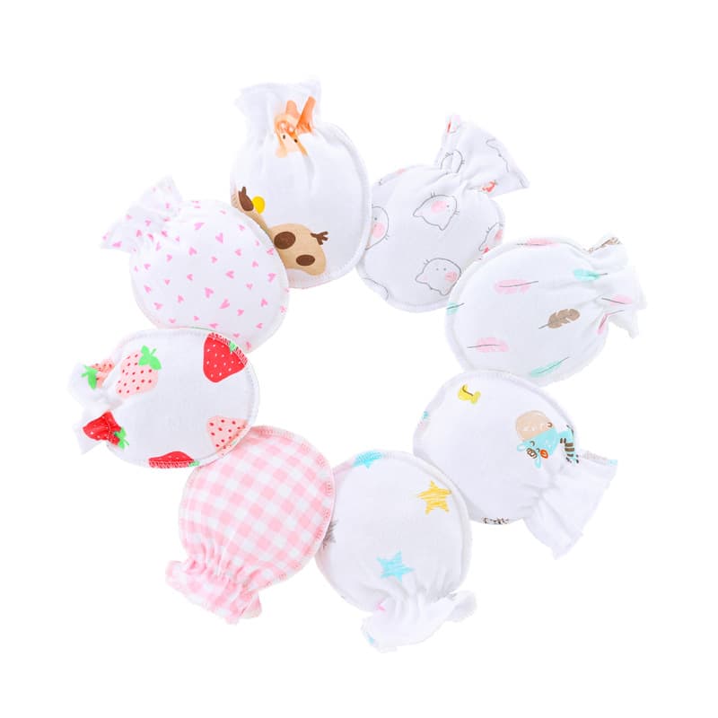 Foreign trade European and American newborn anti-scratch gloves, baby gloves, baby protective gloves with various patterns