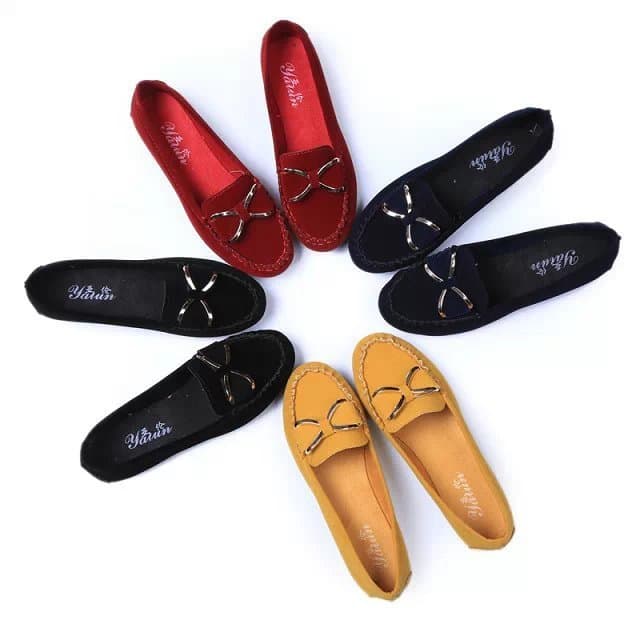 Spring New Korean Style Fashion Round Toe Slip-on Square Heel Plus Size Women's Shallow Mouth Bow Single Shoes