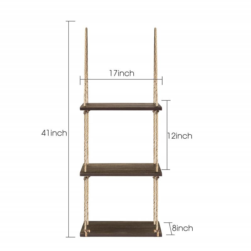 Cross-border Exclusive Wooden Wall Rack Wall-mounted Storage Rack Rustic Floating Wall Shelf Three-Tier Amazon Hot Seller In Stock