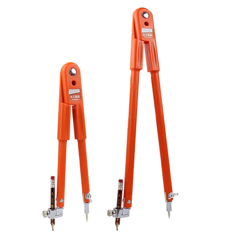 Large Metal Drafting Compass Professional Woodworking Circle Drawing Tool Industrial Size Measurement Ruler PP Plastic Material