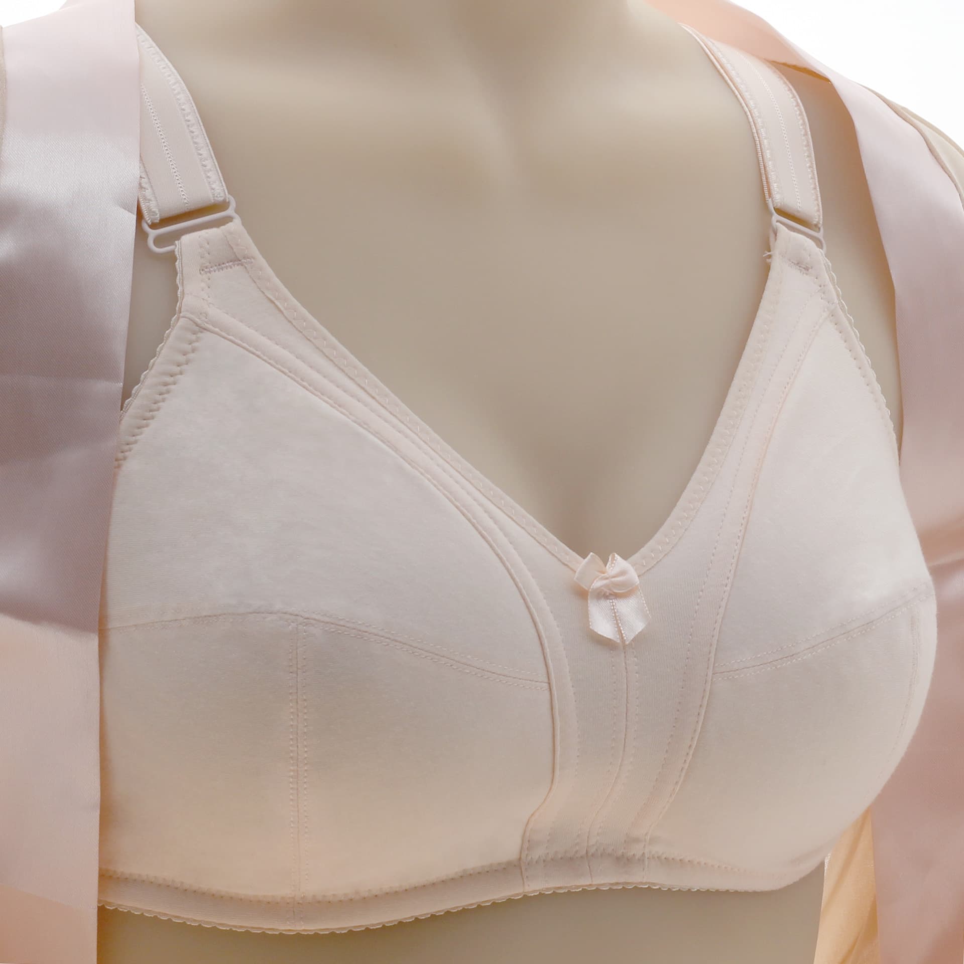 Summer Thin Large Cup Wireless Bra Women's No Sponge plus Size Fat MM Solid Color Mom Bra Comfortable Breathable Sweat Absorbent