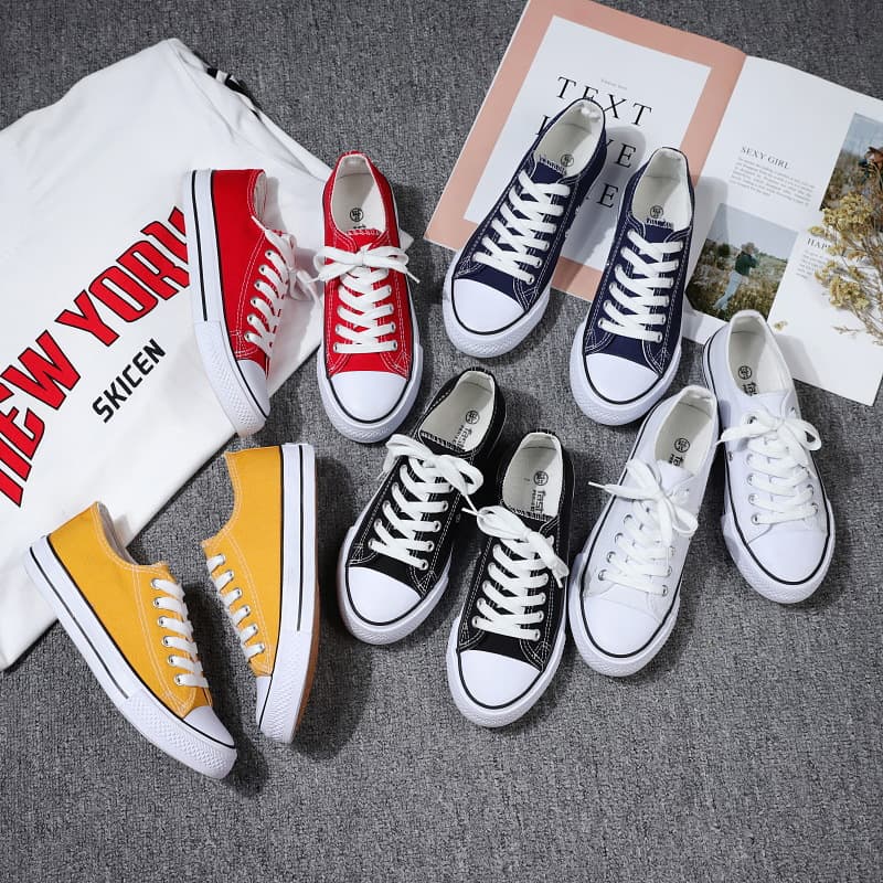 Spring New Versatile Red Canvas Shoes Women Korean Style Casual Shoes Couple Trendy Student Shoes Women Shoes Factory Wholesale