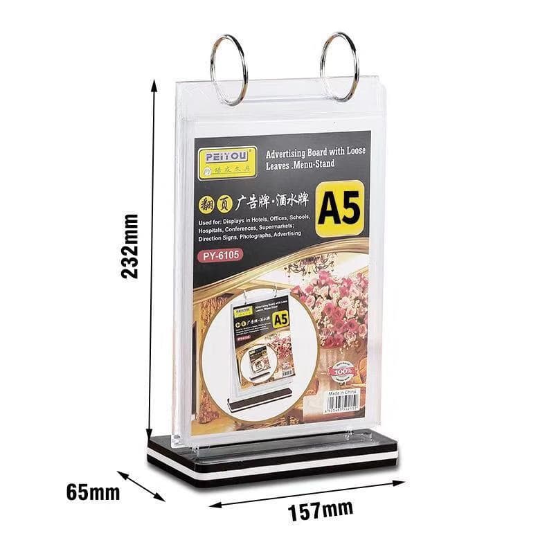A4 Flip Page Table Card Product Catalog Binder Loose-Leaf Menu Holder A5 Beverage List Price Tag Desk Sign Display Color Page Holder