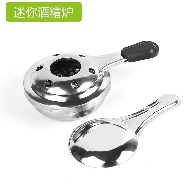 Portable Small Stainless Steel Alcohol Stove for Outdoor Heating, Mini Chocolate Cheese Fondue Tool