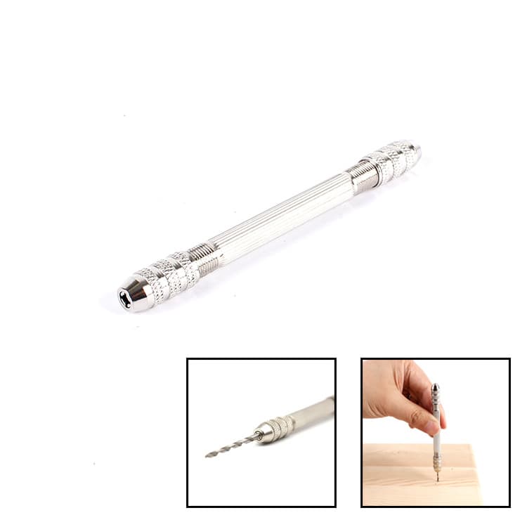 0-3.2mm Knurled Double-Ended Hand Drill Multi-Use Winding Tool Copper Wire Twisting Copper Wire Chuck Hand Twist Drill