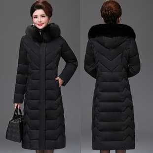 2020 New Plus Size 200 Jin Middle-Aged Mother Cotton Coat Women Over-Knee Mid-Length Thickened Warm Cotton Coat