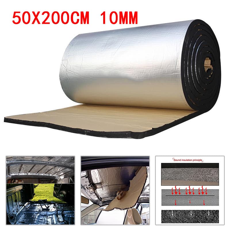 Cross-Border Best-Selling Car Heat and Sound Insulation Mat, 5mm 10mm Aluminum Foil Cotton with Self-Adhesive for Door Soundproofing