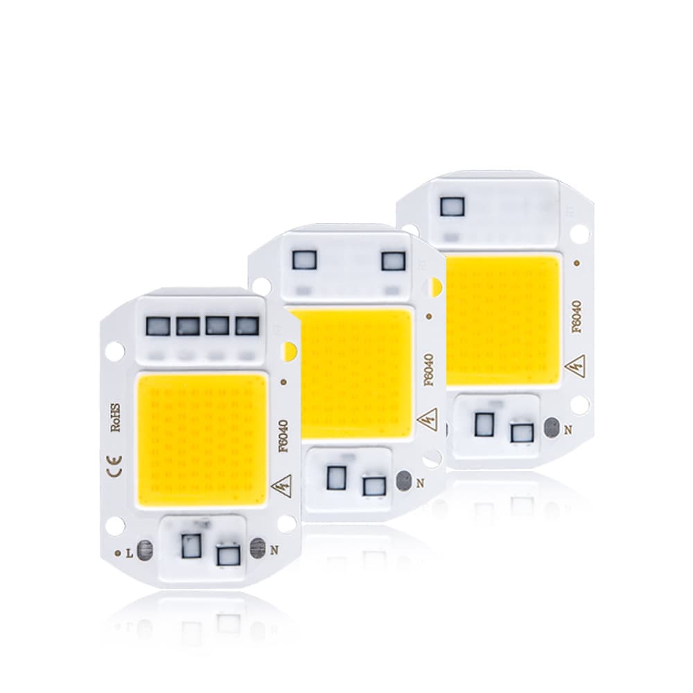 AC220V High Voltage Driver-Free Light Source Integrated SMD Lamp Beads 20W 30W 50W High Luminous Efficiency Flip COB Lamp Beads