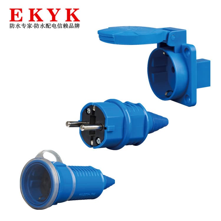 Cross-border SCHUKO connector plug socket 16A2 core blue European standard German style TYPE: 10834 German standard light and dark