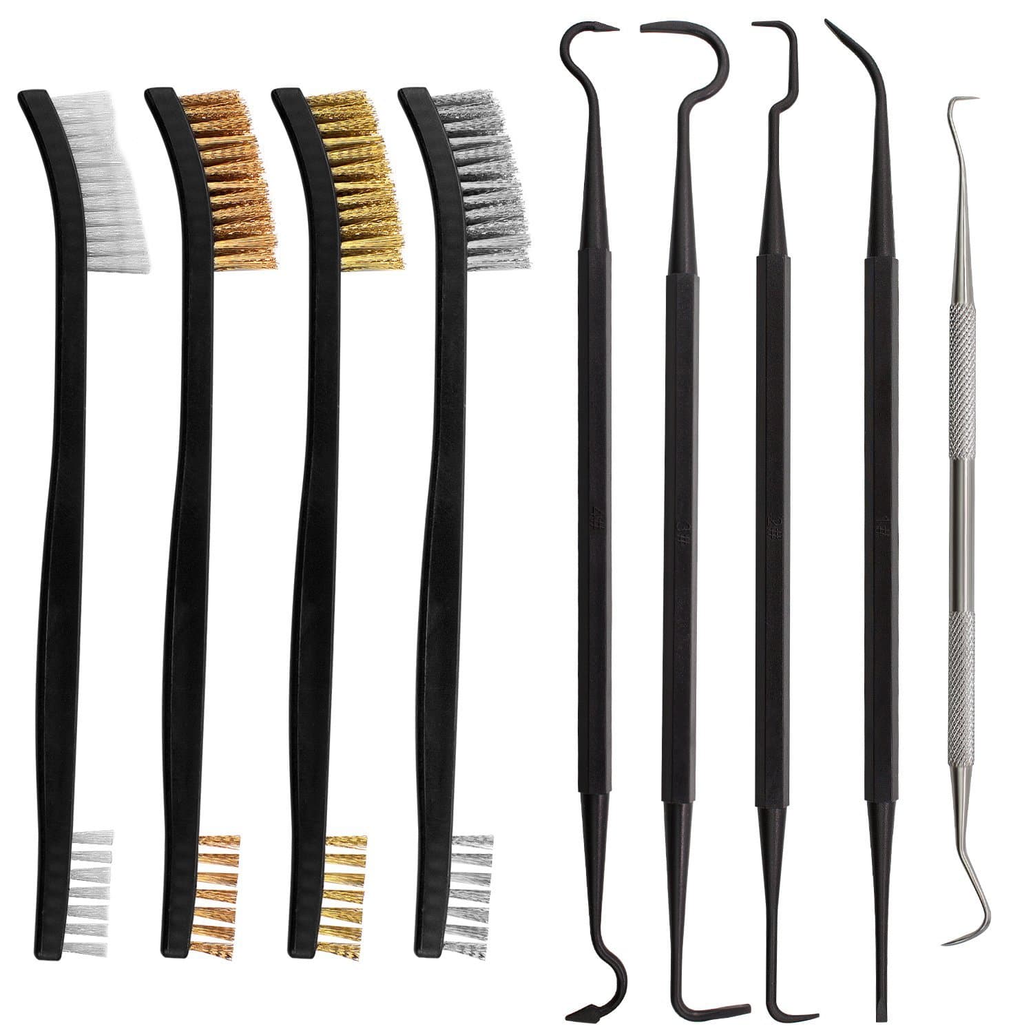 Amazon Hot Selling 9pcs Cleaning Kit Cleaning Hook Cleaning Brush Tube Brush Mechanical Cleaning Tools