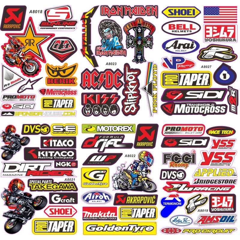 Waterproof Pvc Stickers For Motorcycles Scooters Electric Vehicles Modified Cars Helmet Luggage Box Decals