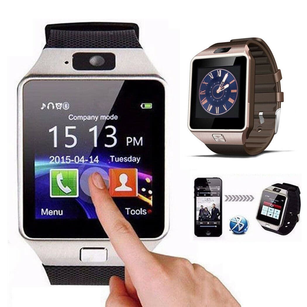 Smart Bluetooth Sports Watch Step Counter Wearable Device Silicone Strap Touch Button Operation Square Face Non-Card Insertion