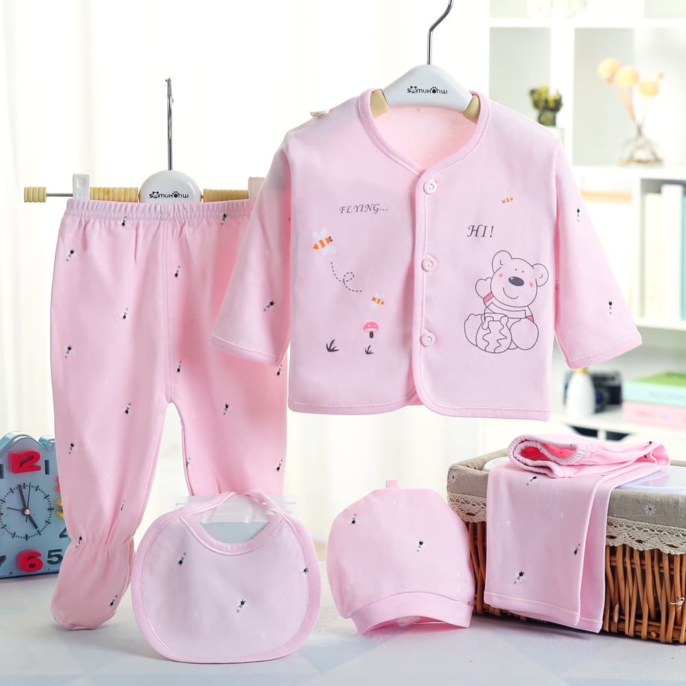 22 Newborn 5-Piece Set Spring Autumn Winter Baby Clothes Maternal Infant Products Newborn Clothes Baby Underwear