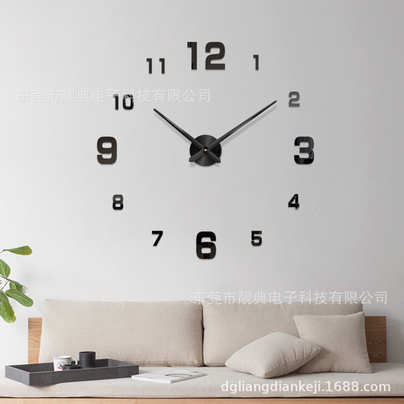 European simple large silent clock diy three-dimensional luminous digital wall clock living room bedroom digital wall clock