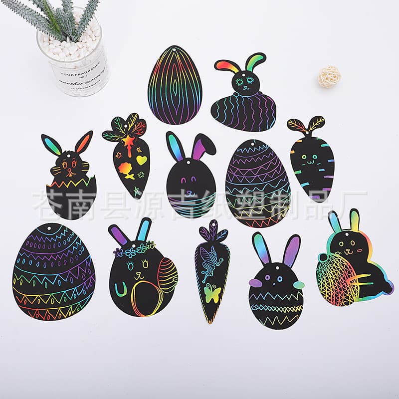 Factory Direct Supply Creative Children's DIY Educational Scratch Paper, Christmas, Easter, Halloween Scratch Art Wholesale