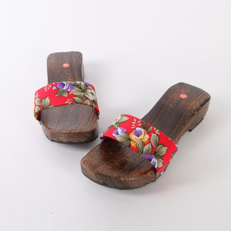 Chinese Style Clog Women's New Leg Set Tung Wood Women's Sandals Special for Dance Practice Clog Kimono Wooden Shoes