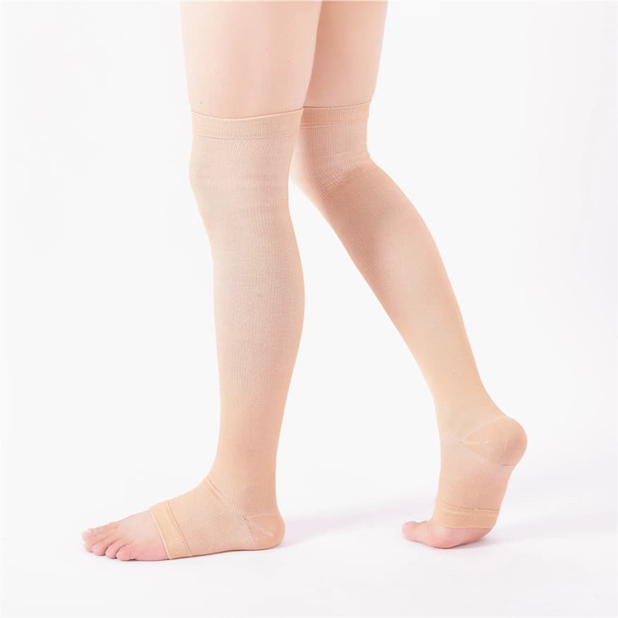 Spring and Autumn Over-the-Knee Tights, Men's and Women's Sports Open-Toe Compression Socks, Nylon Stockings Manufacturer Wholesale Anti-Flexion and Stretching