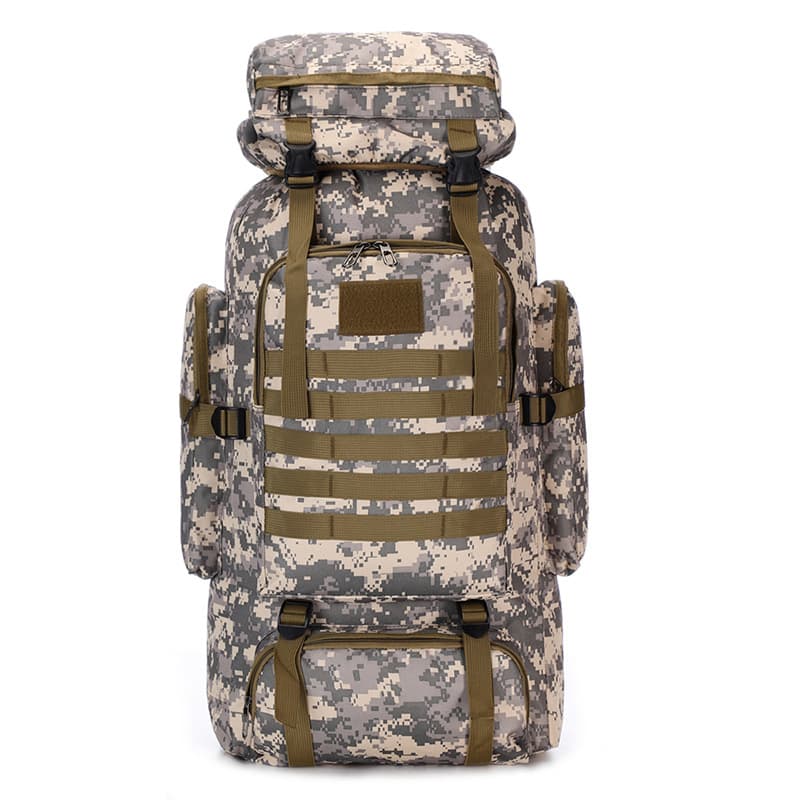 80L Waterproof Outdoor Backpack Camouflage Hiking Tactical Rucksack Mountaineering Large Backpack Men's Camping Travel Bag