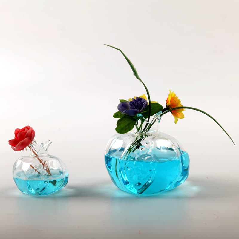 Brand new creative European style pomegranate glass vase home accessories hydroponic flower arranging device
