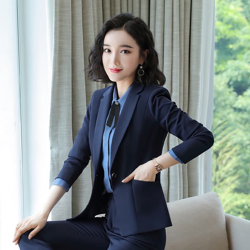 2024 Autumn/Winter College Women's Suit Set, Korean Style Blazer for Hotel Front Desk Workwear, Fashionable Suit