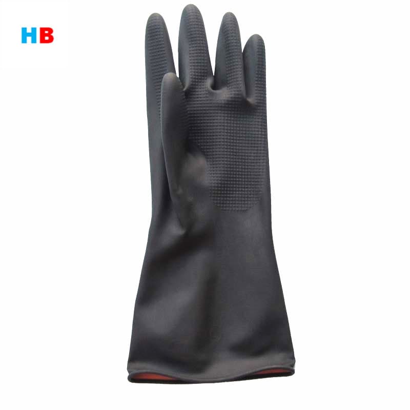 Factory Direct Black Slip-Resistant Waterproof Hotel Car Wash Latex Industrial Gloves, Cleaning Protective Rubber Gloves